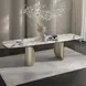 Cora White and Golden Champagne Extendable Dining Room Set