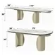 Cora White and Golden Champagne 119" Extendable Rectangular Dining Table