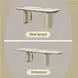 Cora White and Golden Champagne 119" Extendable Rectangular Dining Table