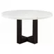 Edwyn White and Espresso 54" Round Marble Top Dining Table