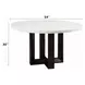 Edwyn White and Espresso 54" Round Marble Top Dining Table