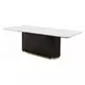 Clayten White and Espresso 95" Rectangular Marble Top Dining Room Set