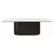 Clayten White and Espresso 95" Rectangular Marble Top Dining Table