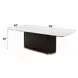 Clayten White and Espresso 95" Rectangular Marble Top Dining Table