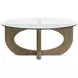 Lainey Almond Round Glass Top Cocktail Table