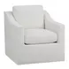 Augustine Cream Upholstered Slipcover Swivel Glider Accent Chair