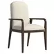Verge Handcrafted Walnut and Beige Upholstered Arm Chair