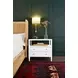 Cynthia Textured White Rectangular 2 Drawer Glass Top Side Table