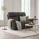 Celeste Sahara Dorian Gray Leather Zero Gravity Power Reclining 66" Loveseat With Power Headrest