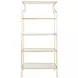 Dorothy Gold Leaf Etagere with 4 Glass Shelves
