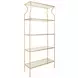 Dorothy Gold Leaf Etagere with 4 Glass Shelves