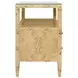Cynthia Brown Rectangular 2 Drawer Glass Top Side Table