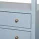 Cynthia Blue Rectangular 2 Drawer Glass Top Side Table