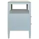 Cynthia Blue Rectangular 2 Drawer Glass Top Side Table
