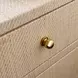 Cynthia Natural Grasscloth Rectangular 2 Drawer Glass Top Side Table