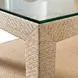 Cynthia Natural Grasscloth Rectangular 2 Drawer Glass Top Side Table