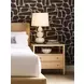 Cynthia Natural Grasscloth Rectangular 2 Drawer Glass Top Side Table