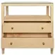 Cynthia Natural Grasscloth Rectangular 2 Drawer Glass Top Side Table