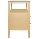 Cynthia Natural Grasscloth Rectangular 2 Drawer Glass Top Side Table