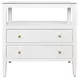 Cynthia Textured White Rectangular 2 Drawer Glass Top Side Table