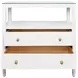 Cynthia Textured White Rectangular 2 Drawer Glass Top Side Table