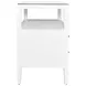 Cynthia Textured White Rectangular 2 Drawer Glass Top Side Table