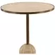 Idrina Natural and Antique Brass 28" Round Marble Top Bistro Table