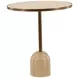 Idrina Natural and Antique Brass 28" Round Marble Top Bistro Table
