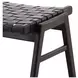 Luisa Black Leather Upholstered Rectangular Ottoman