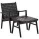 Luisa Black Leather Upholstered Rectangular Ottoman