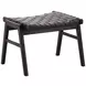 Luisa Black Leather Upholstered Rectangular Ottoman