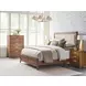Affinity Cherry King Upholstered Panel Bed with Nailhead Trim