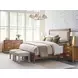 Affinity Cherry King Upholstered Panel Bed with Nailhead Trim
