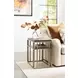 Brighton-Acquisitions Brighton Medium Stain and Gold Rectangular Chairside Table