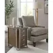 Emerit Medium Stain and Gold Rectangular Charging Chairside Table