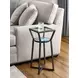 Hidden Treasures Carroll Gray Square Glass Top Accent Table