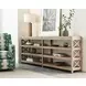 Hidden Treasures Light Stain Rectangular Console Table