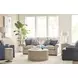 Hidden Treasures Light Stain Round Quartz Top End Table