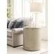 Hidden Treasures Light Stain Round Quartz Top End Table