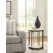Hidden Treasures Quatrefoil Black and Brown Quatrefoil Marble Top End Table
