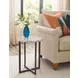 Hidden Treasures Rainbow Onyx Beige and Black Round Accent Table