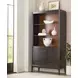 Hidden Treasures Victor Dark Stain 2 Door Bookcase Cabinet with LED