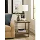 Ingrid Brown and Gray Rectangular Glass Top End Table