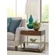 Jenkins Medium Stain Square End Table with 2 Shelves