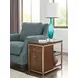 Jenkins Medium Stain and Gold Rectangular Glass Top Chairside Table