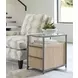 Jive Light Stain and Gray Rectangular Glass Top Charging Chairside Table