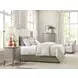 Sharon Gray and Cream Upholstered King Panel Bed