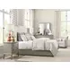 Sharon Gray and Cream Upholstered King Panel Bed