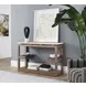 Nash Light Stain Rectangular Travertine Top Sofa Table and Console