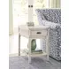 Serra Hamilton Classic White Rectangular Charging Chairside Table